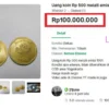 Uang Koin Rp 500 Melati Emisi 1991 Dijual Rp100 Juta di Tokopedia