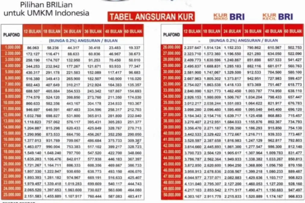Syarat syarat KUR pinjaman BRI