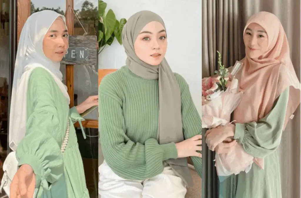 kombinasi baju hijau